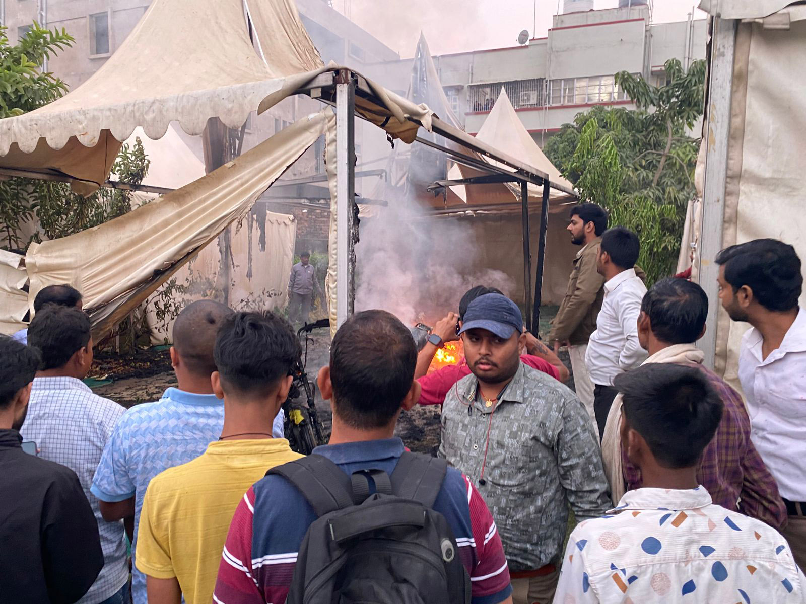 patna news fire at pks party camp office causes significant damage