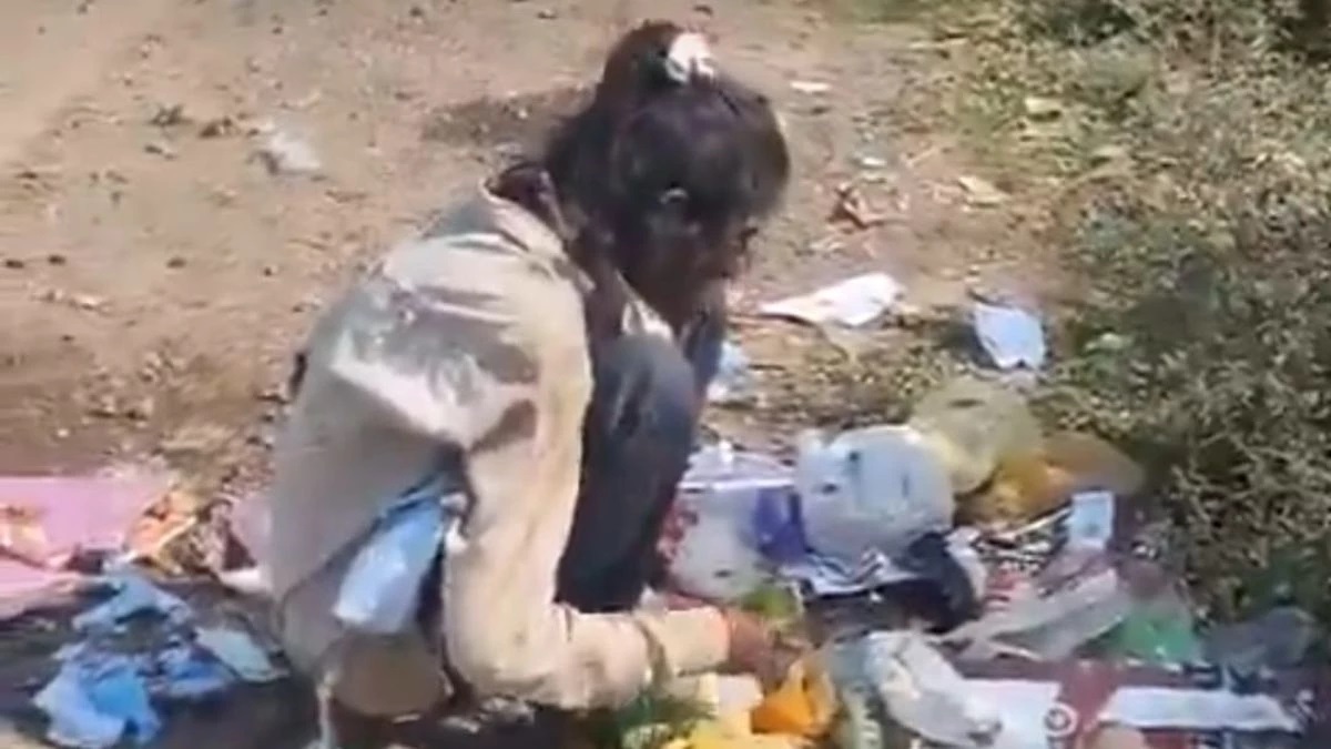 disturbing video girl eating thrown food in vidisha sparks search