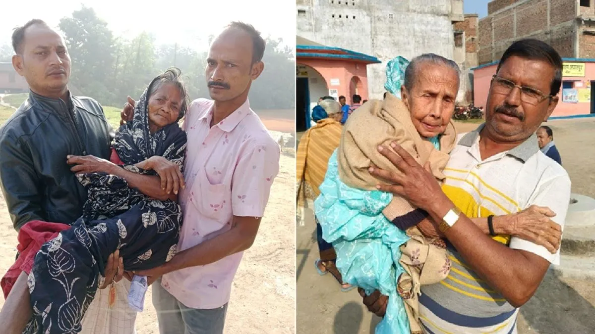 Bihar Election Photos: कहीं गोद में बच्चा तो कहीं बुजुर्ग... बिहार में वोटिंग के लिए उत्साह की तस्वीरें
