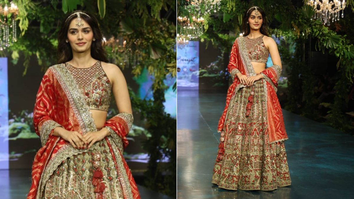 manushi chhillar embraces awadhi culture on lucknow ramp