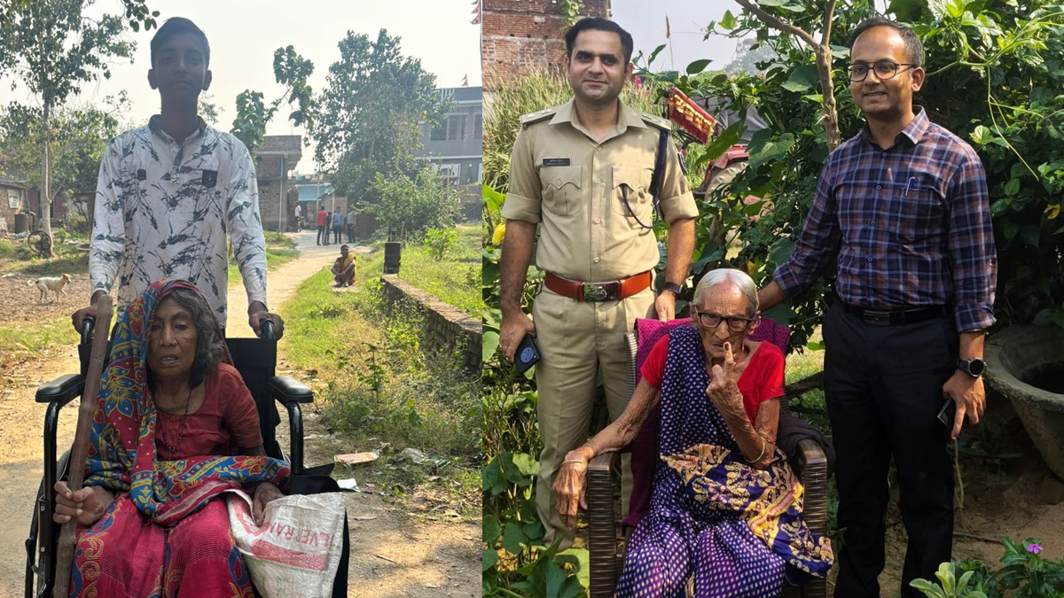nawada election 2025 dm sp inspect polling booths 101yearold woman votes