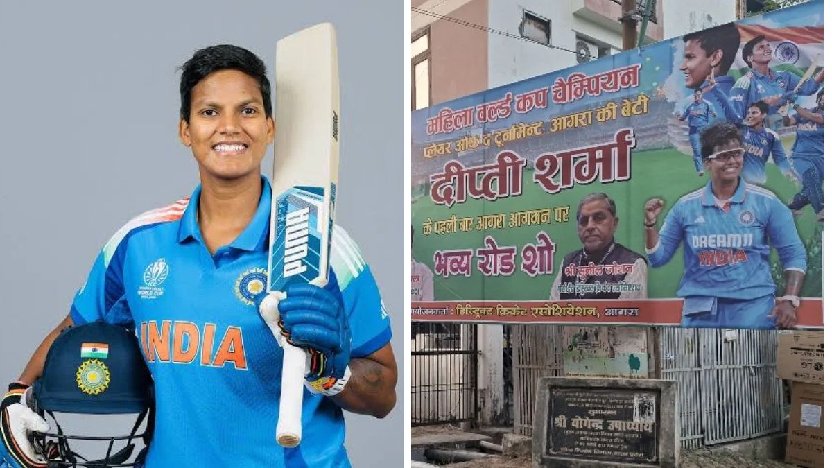 grand roadshow for indian cricketer deepti sharma in agra