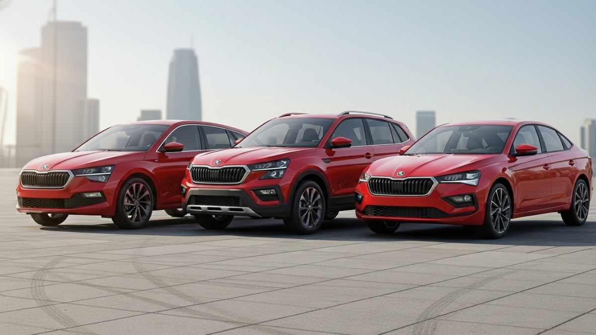 skoda kylaq kushaq and slavia no longer available in tornado red check remaining colour options