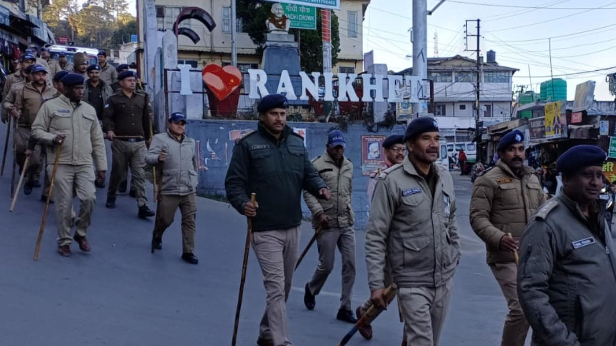 delhi blast police alert in cantonment area flag march in ranikhet
