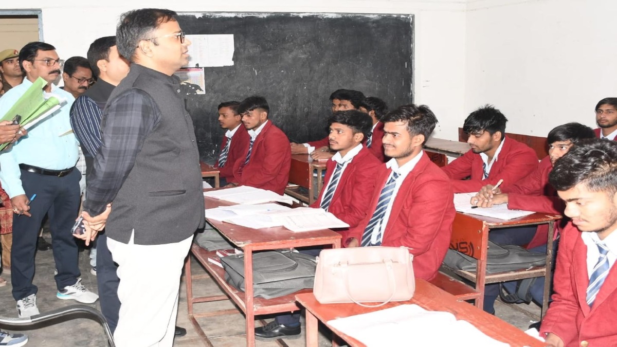 dm firozabad becomes teacher teaches maths to class 10 students