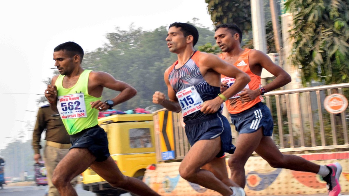 indira marathon 2025 athletics association team inspect marathon route in prayagraj on november 15