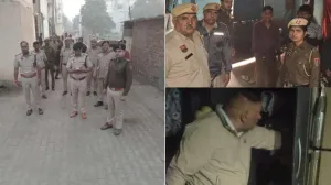 सर्च ऑपरेशन के दौरान पुलिसकर्मी। जागरण