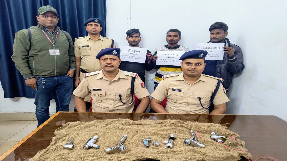 patnadhanbad express two arrested for faucet theft scrap dealer nabbed