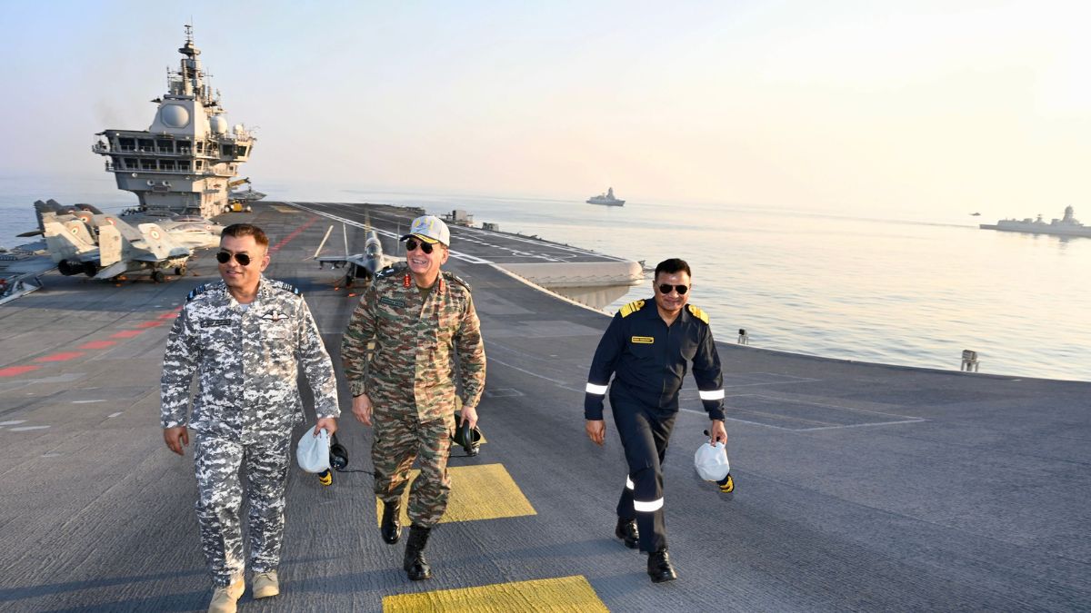 trishul exercise india displays military might on ins vikrant