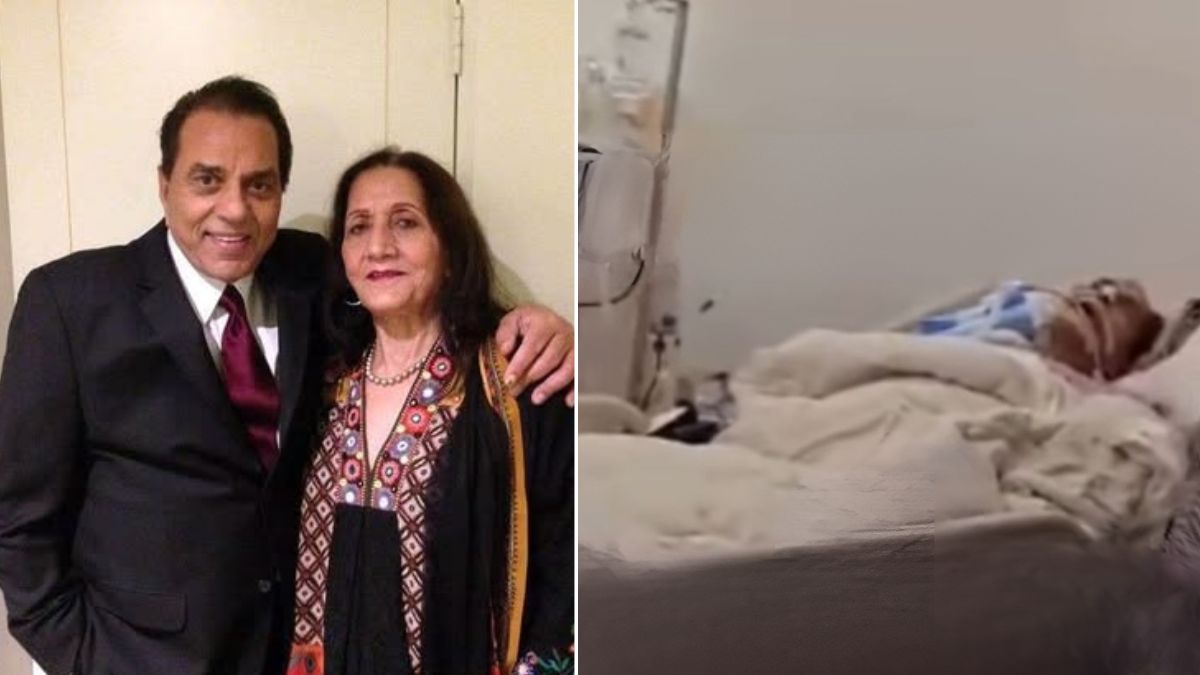 dharmendra heath to much critical in hospital first wife praksha kaur and kids seen crying