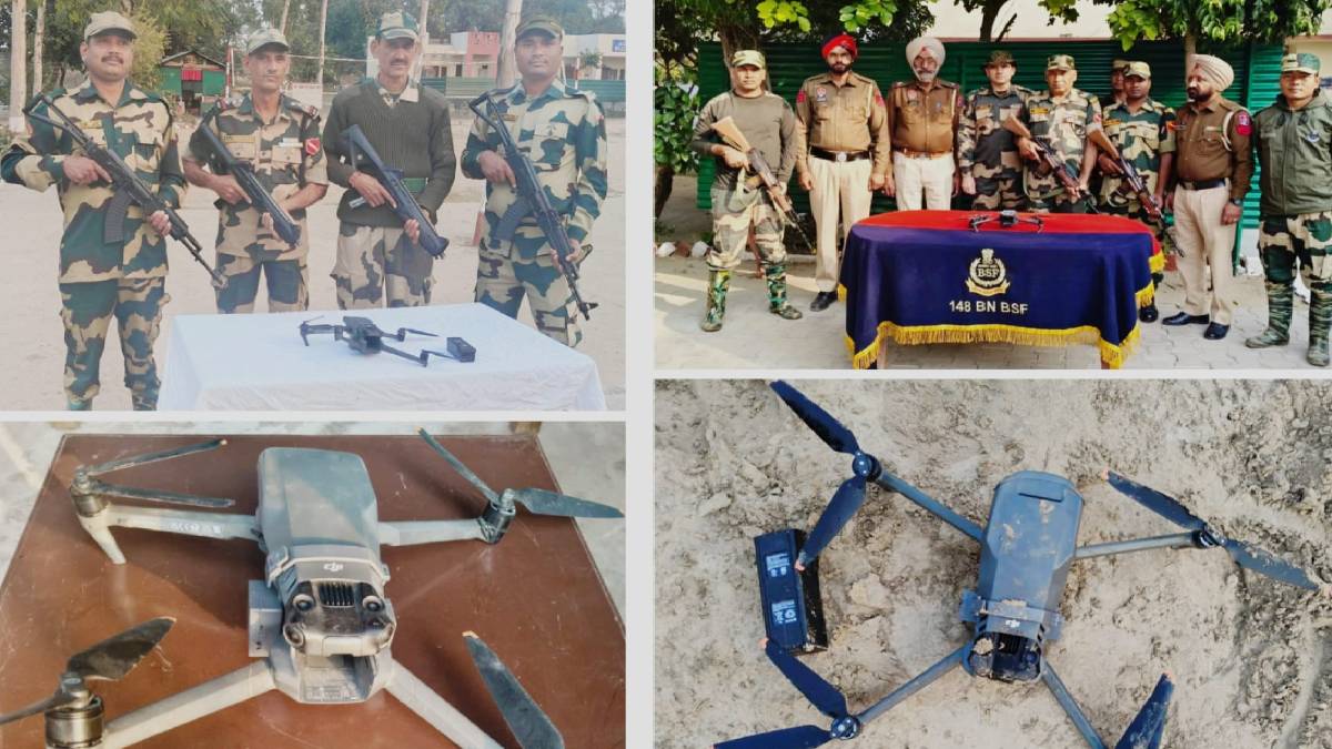 bsf shoots down three drones seizes heroin in amritsar