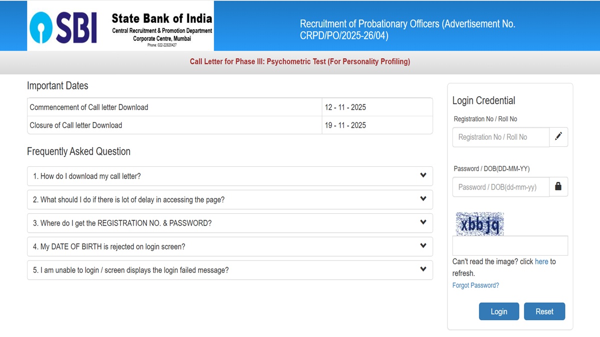 sbi p0 admit card 2025 admit card released for the sbi po phase iii and candidate can download the admit card with these steps