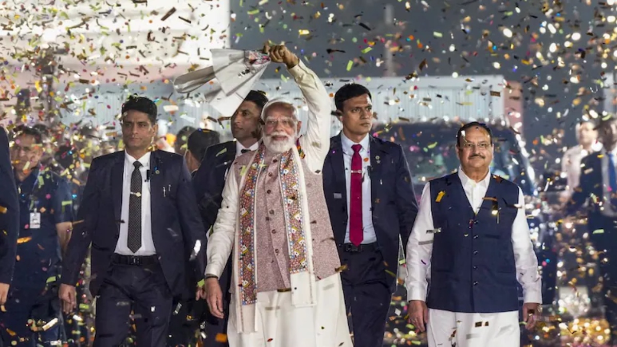 bihar election victory pm modi slams congress after landslide win