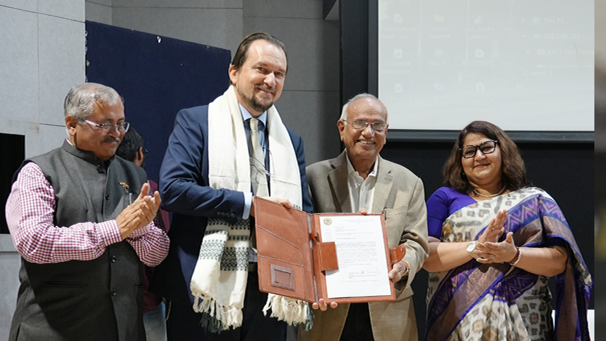 nfsu vice chancellor dr jm vyas appointed as global forensic ambassador