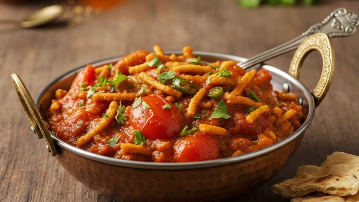 quick dhaba style sev tamatar sabzi recipe ready in minutes