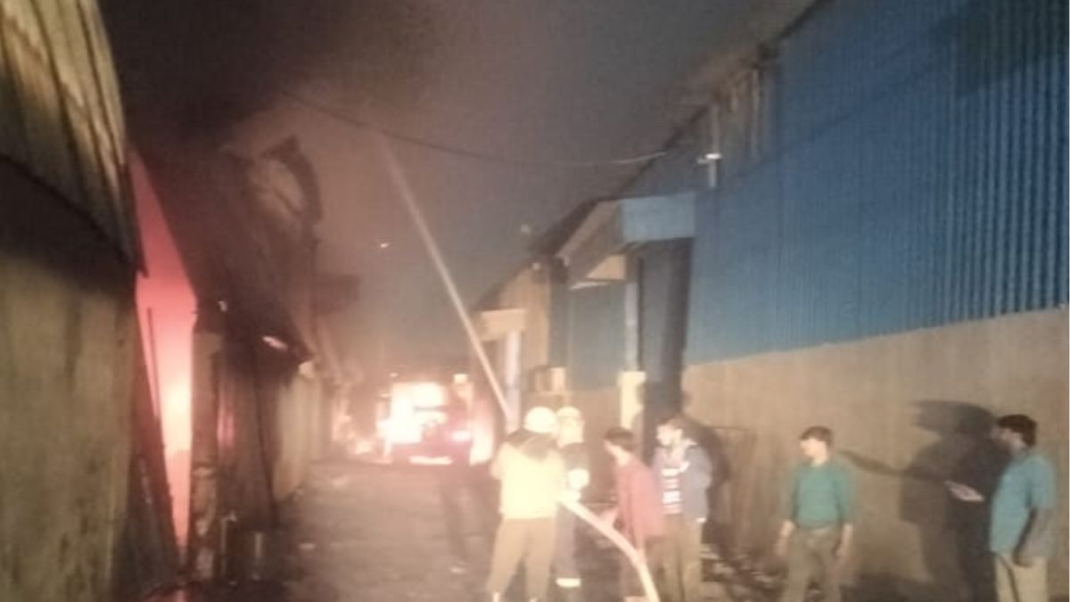 massive fire engulfs three warehouses in gurugram