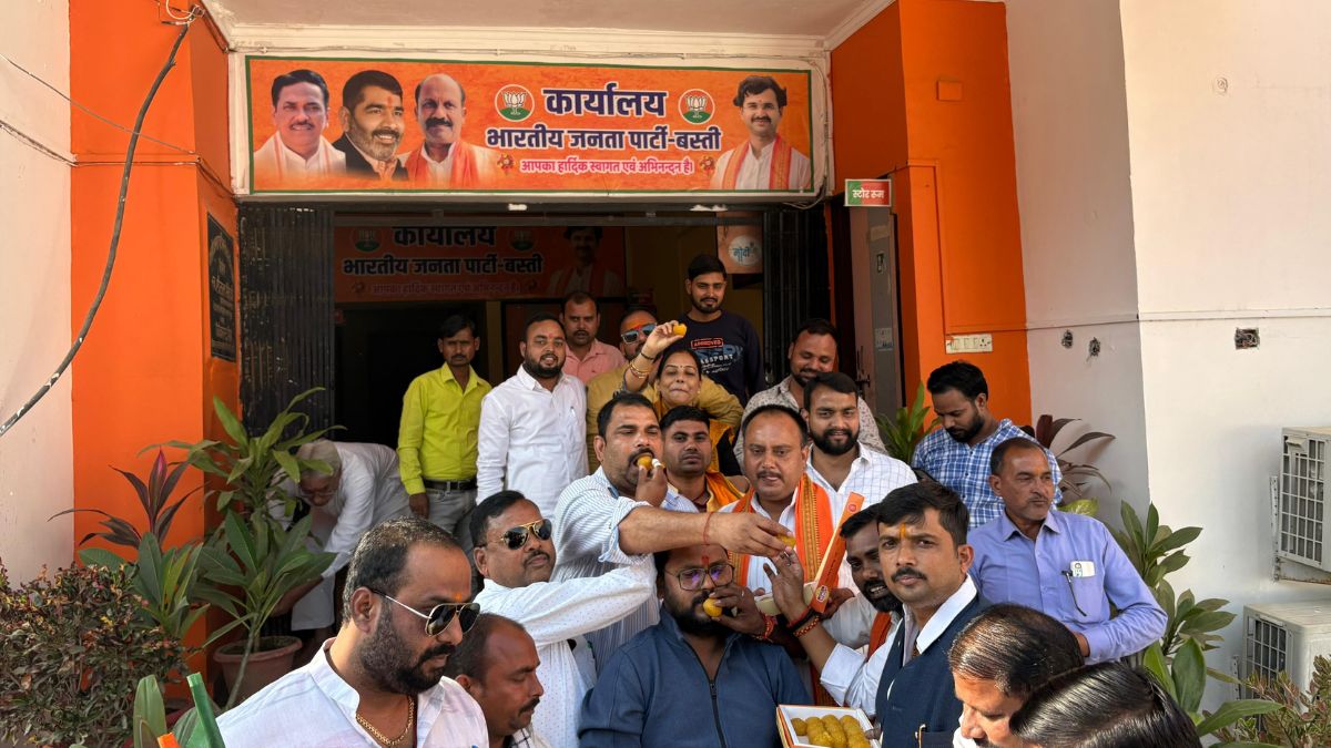 bihar assembly elections 2025 nda victory bjp celebrates in basti