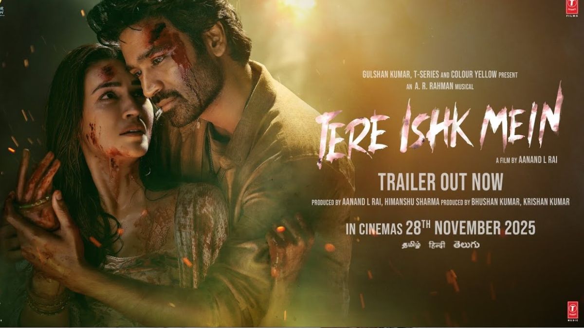 tere ishq mein trailer dhanush kriti starrer full of love heartbreak and emotion