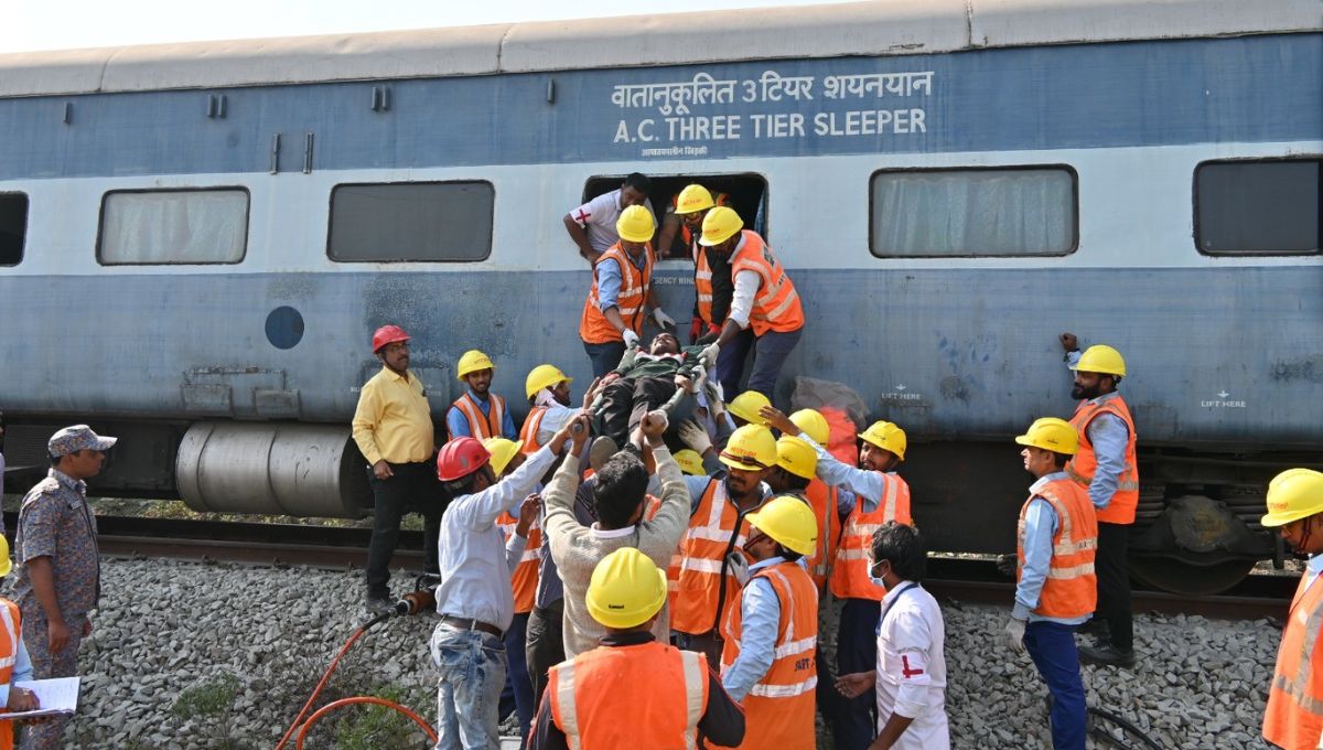 train derailment mock drill special train derailed at nakaha jungle station
