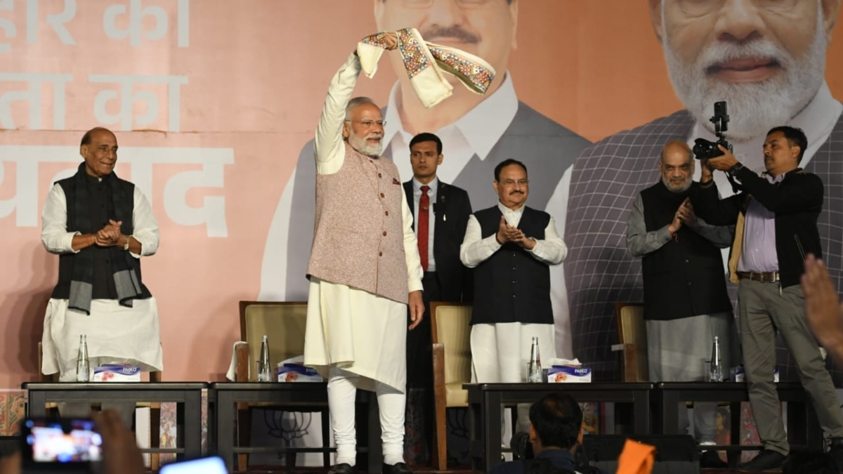 bihar election result 2025 pm modi celebrates nda victory