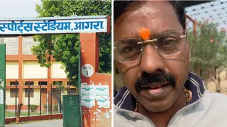 खुद को आगरा का विधायक बताने वाला युवक।