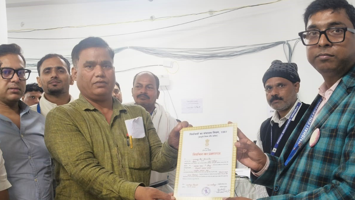 tejashwi yadavs certificate collected by representative