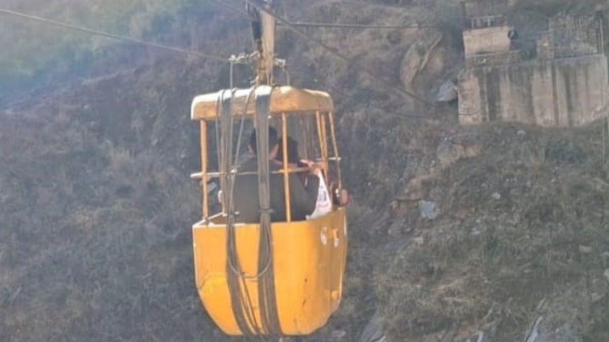 villagers using trolley for movement due to washed suspension bridge on dhauli ganga