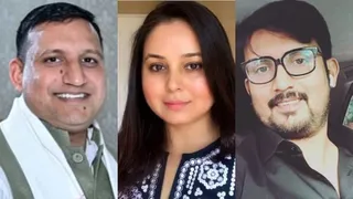 राजद सांसद संजय यादव, रोहिणी आचार्य और रमीज। (फाइल फोटो)