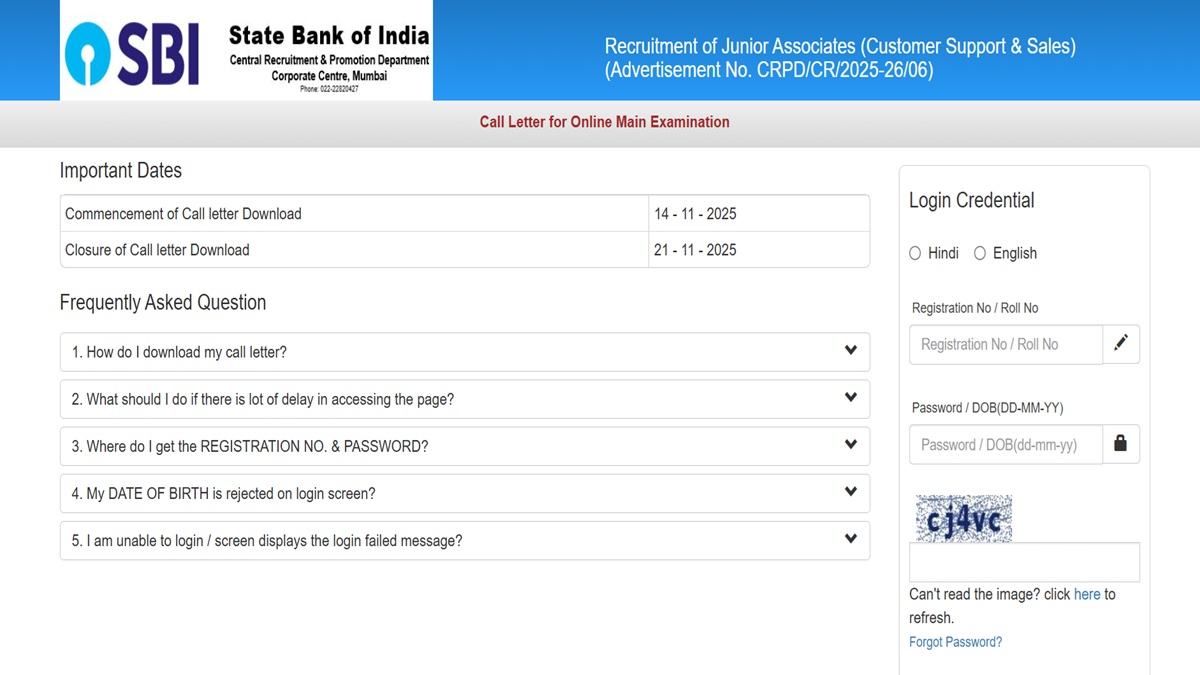 sbi clerk admit card 2025 sbi clerk mains exam admit card released candidate can download the admit card with these steps