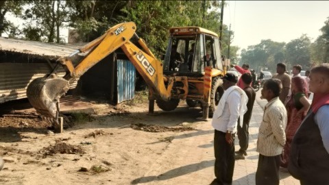 ayodhya illegal encroachment demolition bulldozer action