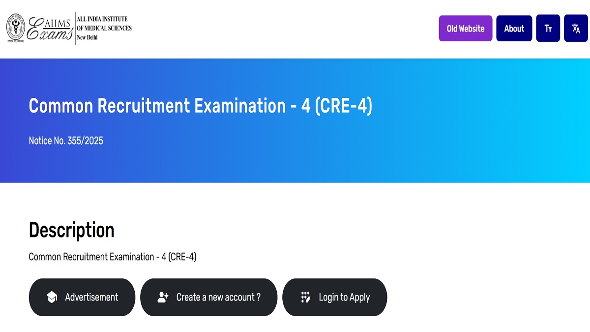 aiims cre recruitment 2025 excellent opportunity to get a government job in aiims youth from 10th to graduate can apply