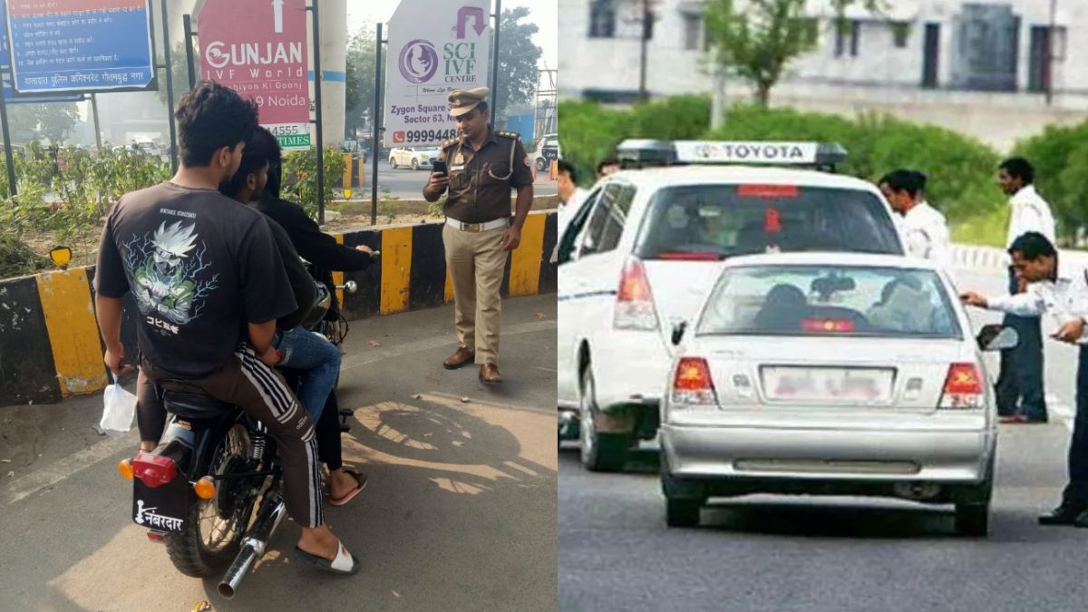 traffic challan in noida over 10000 vehicles fined 36 seized