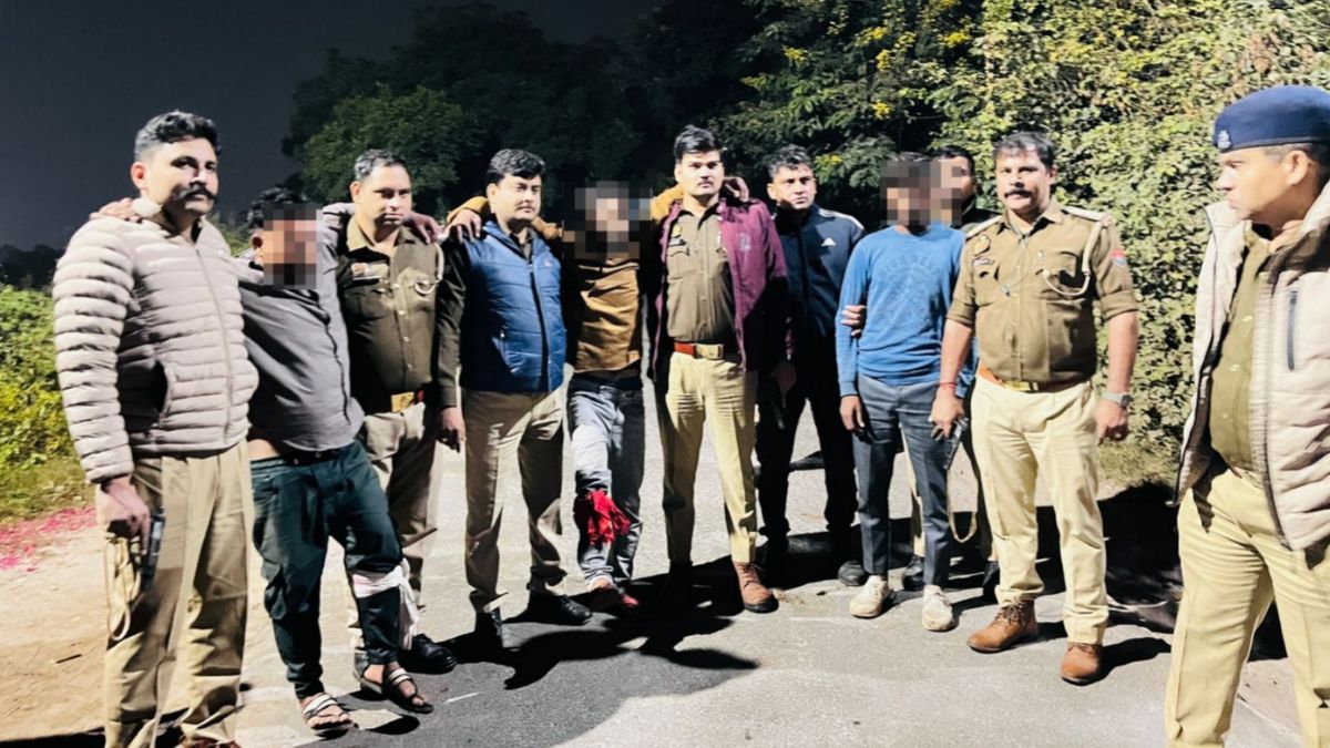 three members of an auto theft gang arrested in an police encounter two were shot in the leg