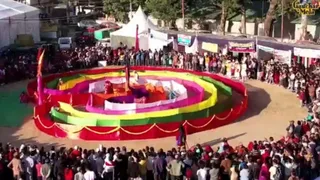गौचर मेला मैदान में गढ़वाली बोली में आयोजित चक्रव्यूह मंचन देखने उमड़ी भीड़ । जागरण