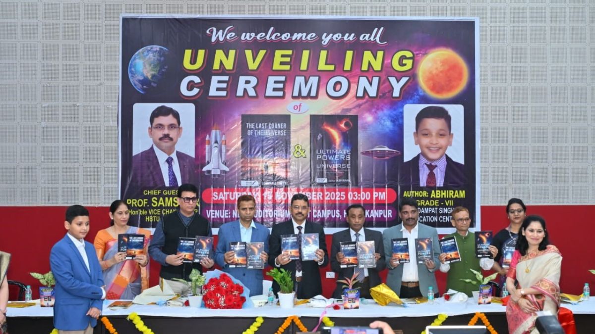 abhiram class 7 student authors two books released by vc