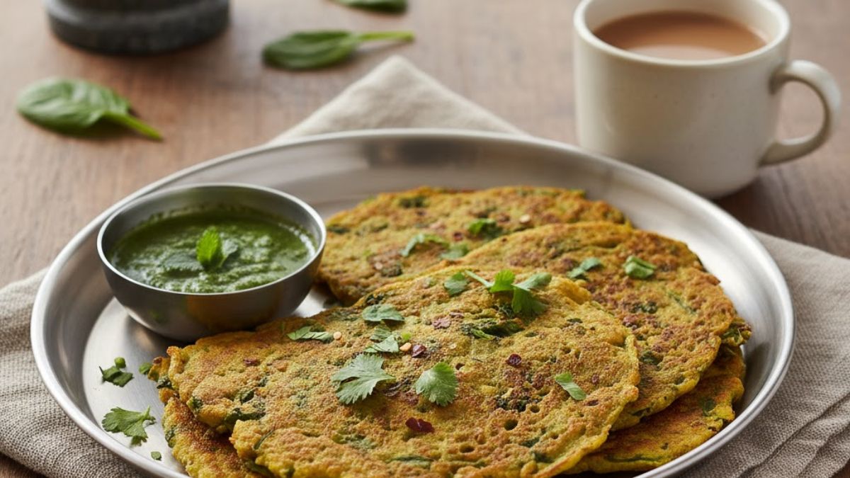 spinach cheela recipe easy healthy high protein breakfast