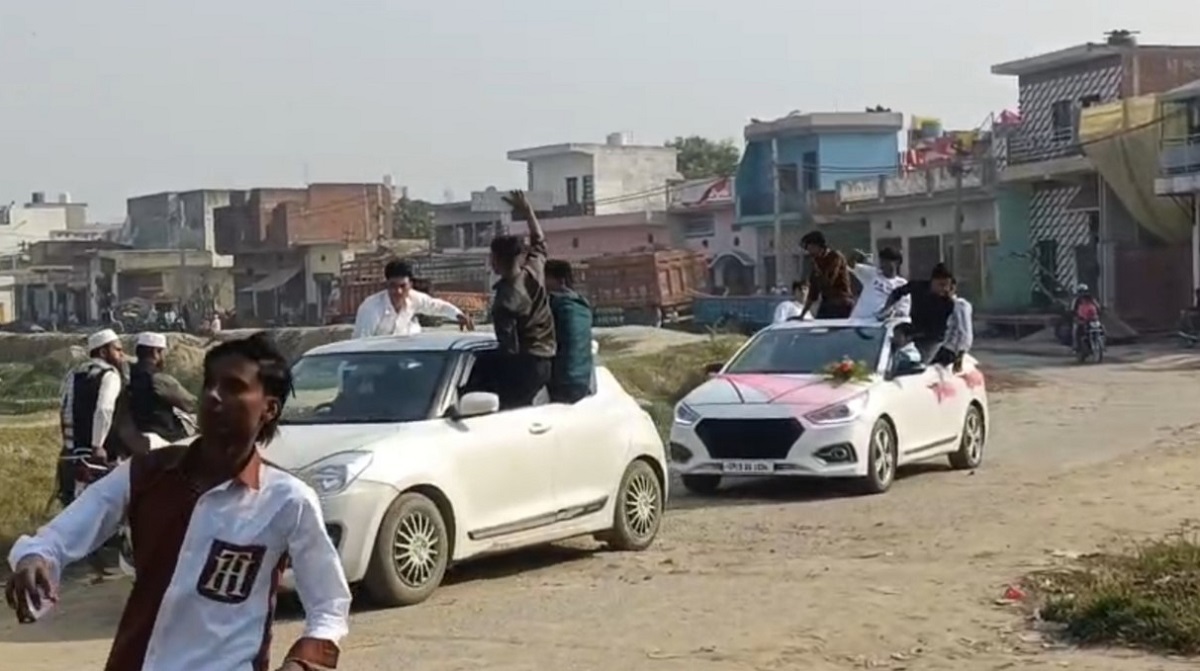 meerut youths dance on car roof stunt video goes viral