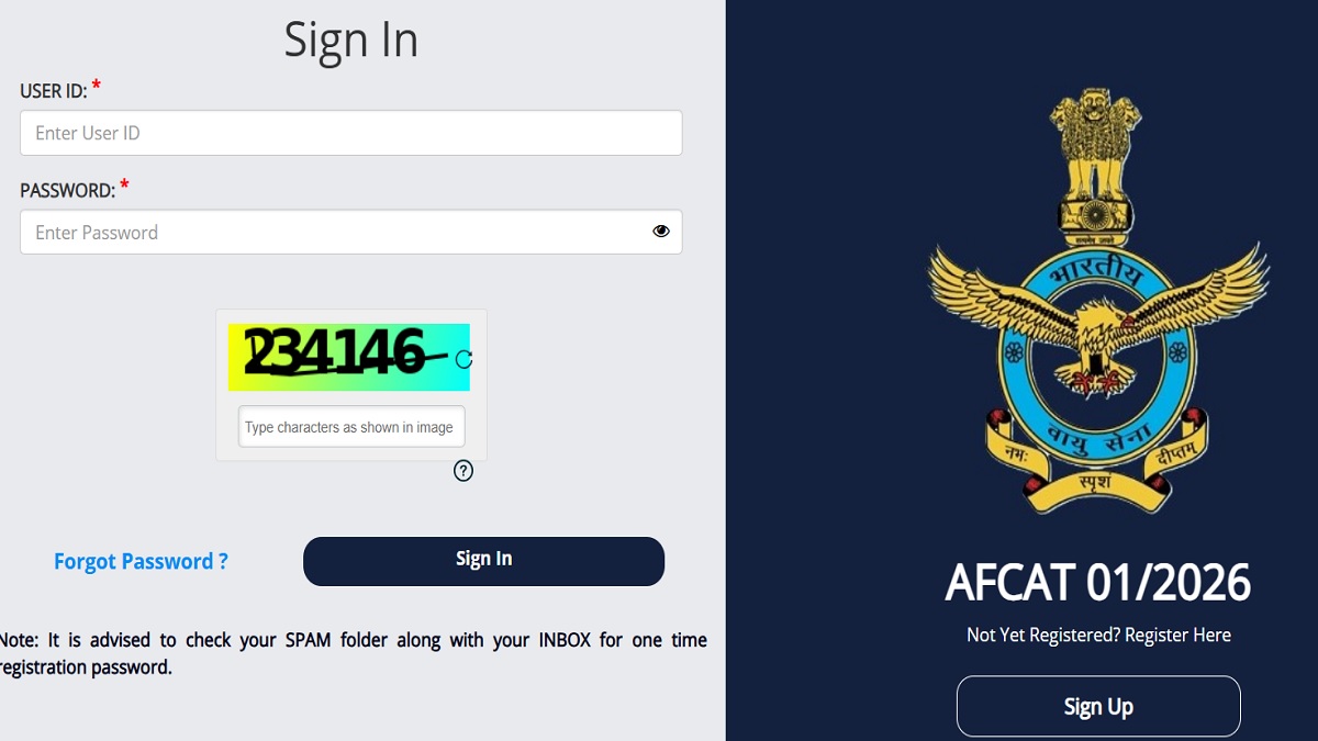 afcat 1 2026 applications for air force common admission test begin check full details including fees eligibility application process