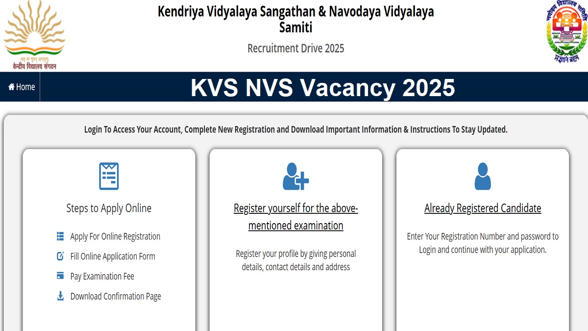 kvs nvs vacancy 2025 applications open for over 14000 posts in kendriya and navodaya vidyalayas apply at cbsegovin