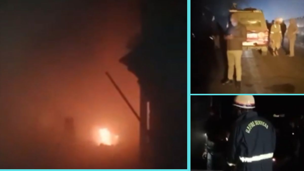 lucknow scrap shop fire massive blaze near itaunja bridge