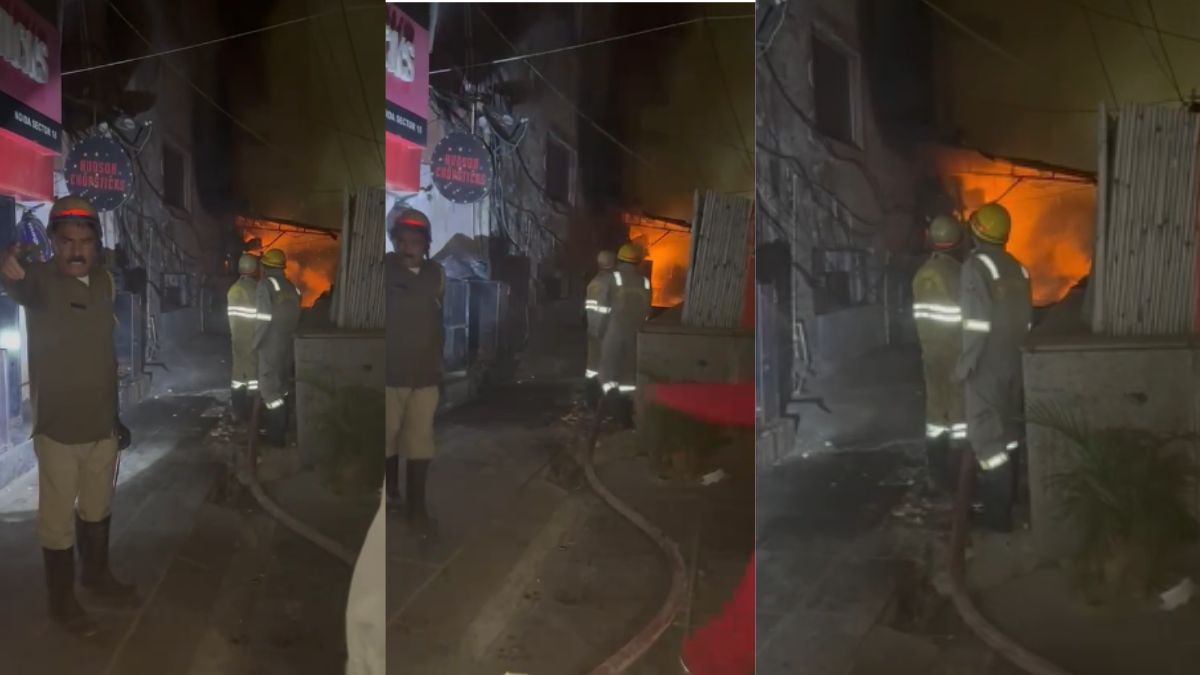 fire at krishna plaza restaurant in noida no casualties