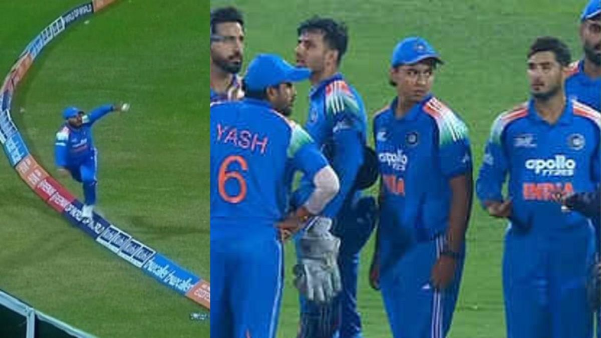 maaz sadaqat catch controversy in india vs pakistan shaheen in asia cup rising stars tournament watch video
