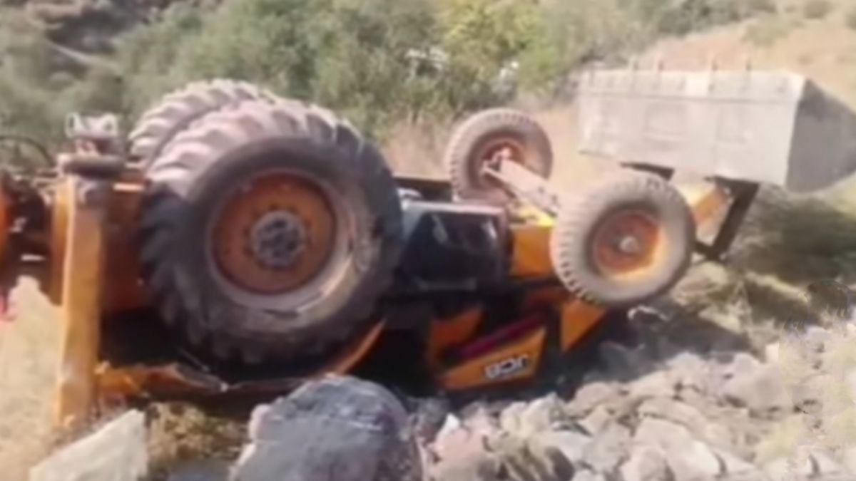 tragic accident in poonch jcb falls into deep ditch driver dies
