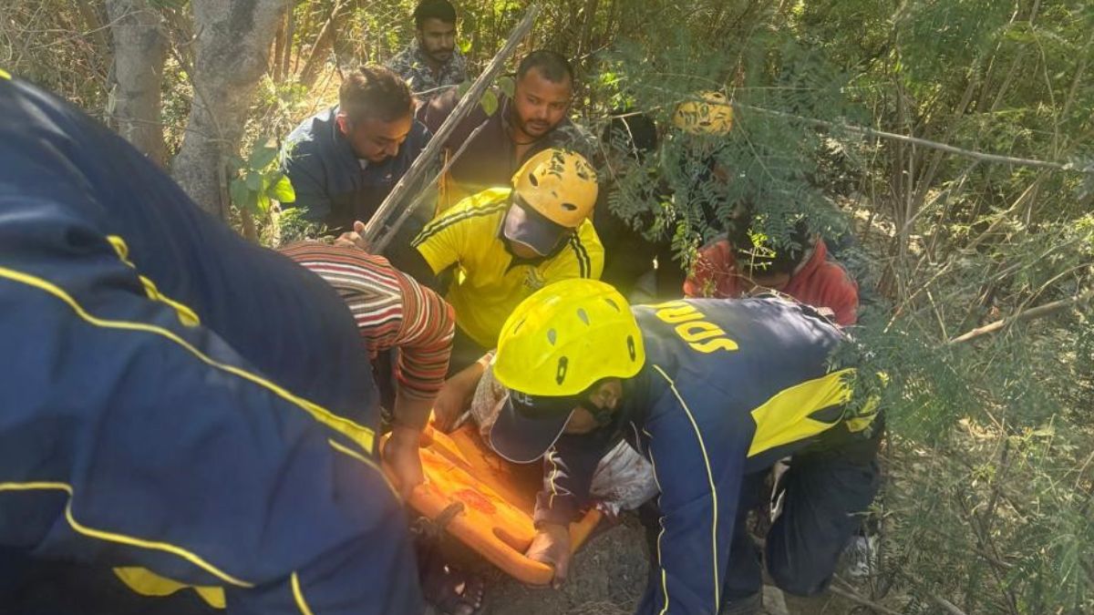 driver injured after truck plunging into gorge