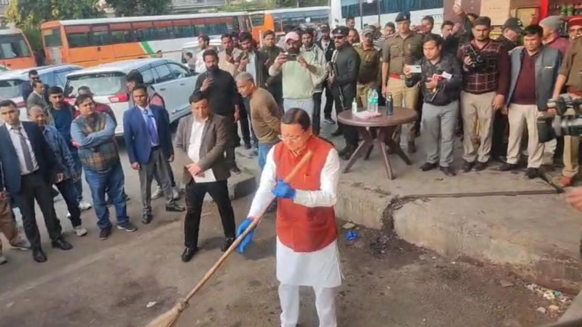 cm dhami inspects isbt and launches cleanliness drive