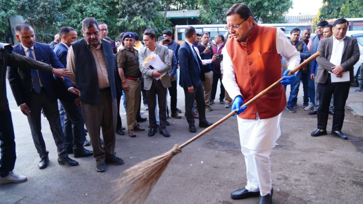 cm dhami inspects isbt and launches cleanliness drive