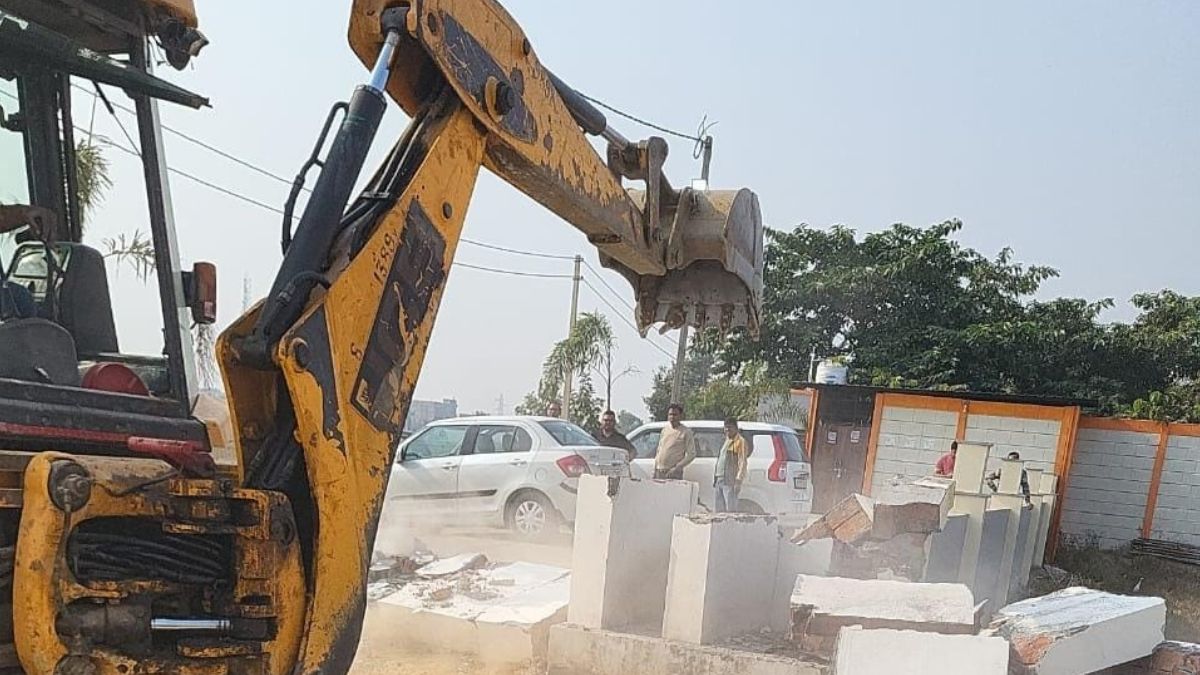 bulldozer action illegal constructions demolished in hapur
