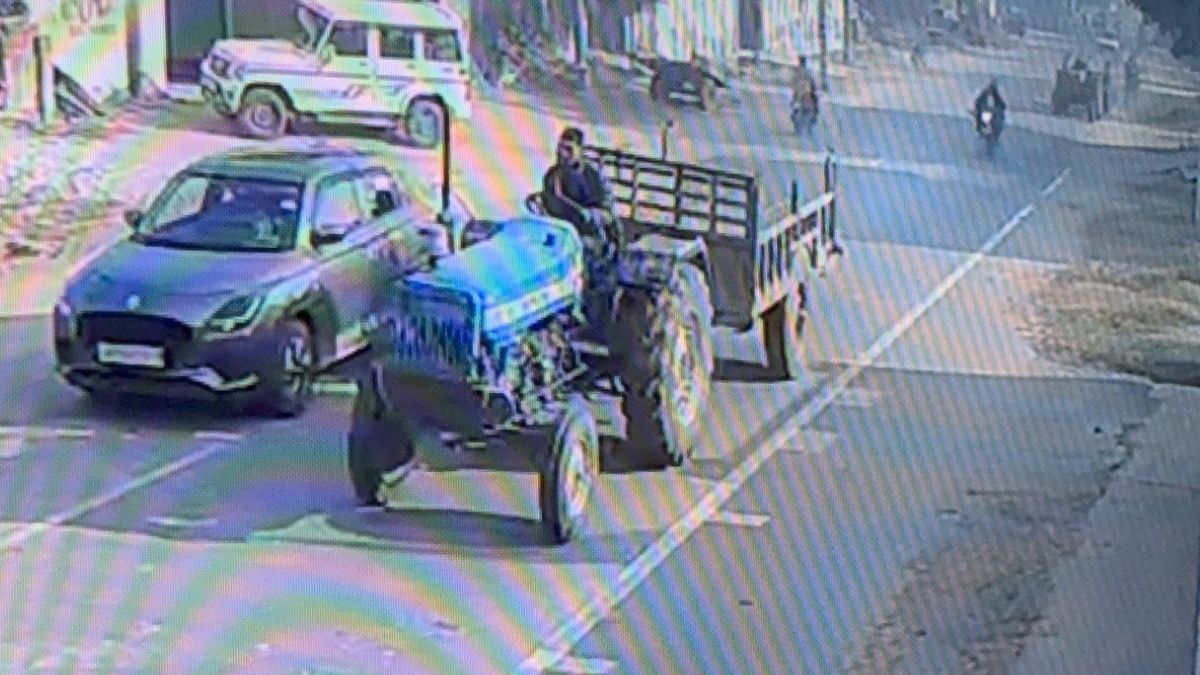 noida accident negligent tractor driver causes fatal collision cctv footage reveals