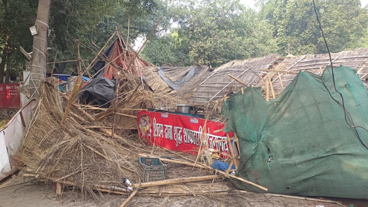 prayagraj development authority demolished 4 dhaba near ag office chauraha