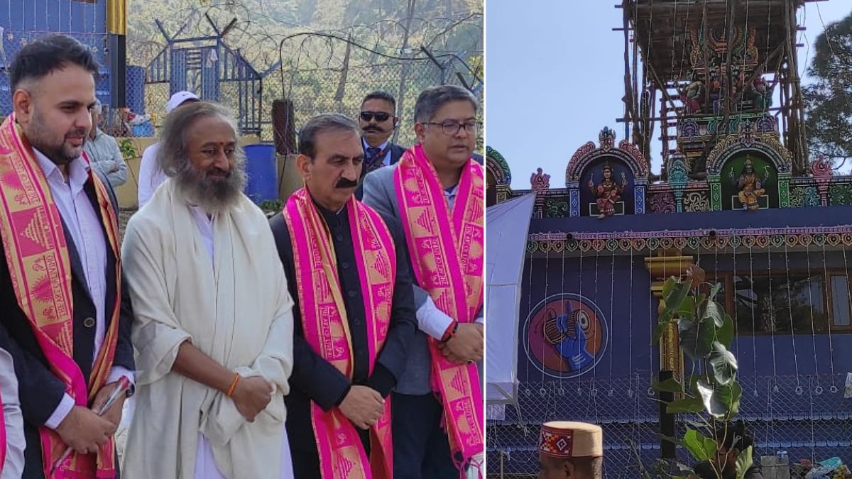 shri shri ravishankar and cm sukhu inaugurate shitla mata temple in palampur gujreda himachal pradesh